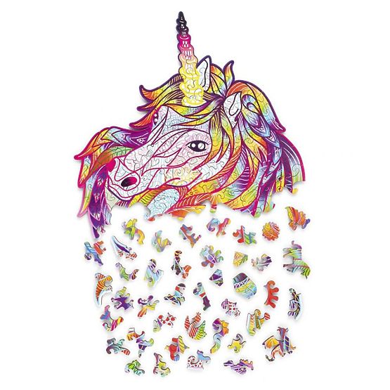 Buntes Holzpuzzle - Einhorn