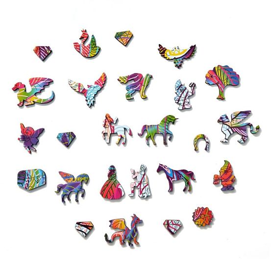 Buntes Holzpuzzle - Einhorn