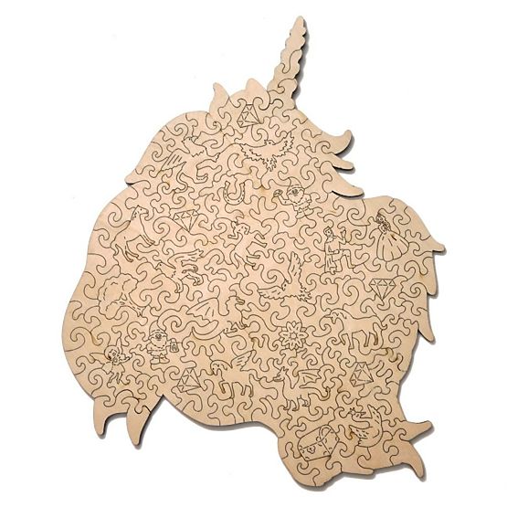 Buntes Holzpuzzle - Einhorn