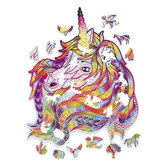 Buntes Holzpuzzle - Einhorn