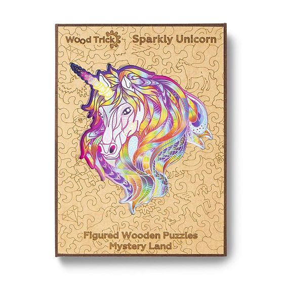 Buntes Holzpuzzle - Einhorn