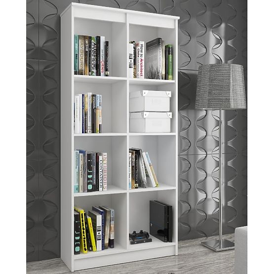 BÜROREGAL R 80 cm CLP 8 FÄCHER WEISS