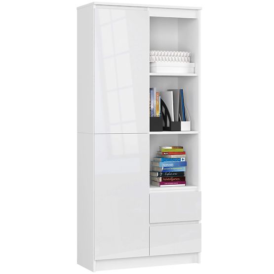 Büroregal R 80 cm CLP R11 WEISS / WEISS GLANZ