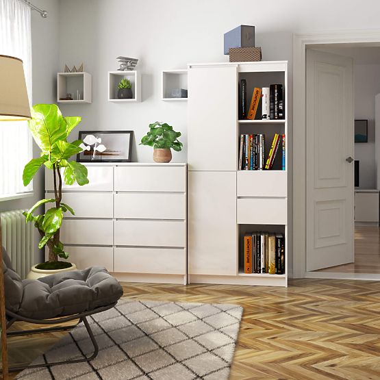 BÜROREGAL R 80 cm CLP R15 PK WEISS / WEISS GLANZ