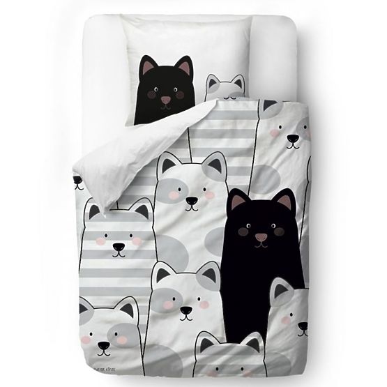 Butter Kings Bettwäsche Schwarze Katze - Decke: 135 x 200 cm Kissen: 60 x 50 cm