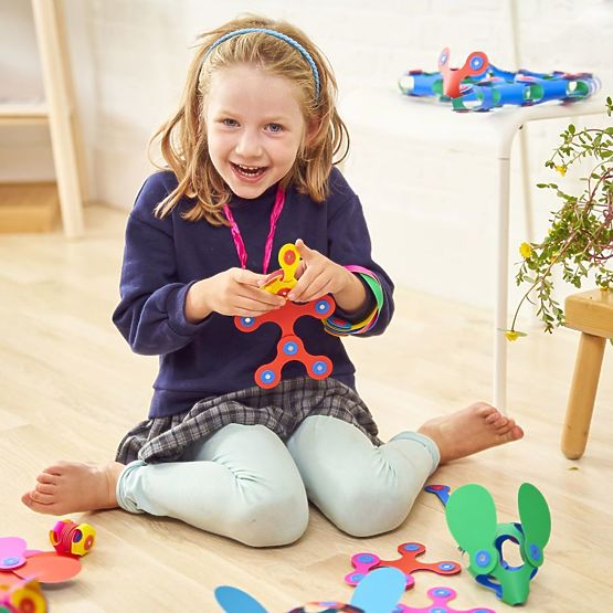 Clixo flexibles Magnetset, 42 Stück – Regenbogen