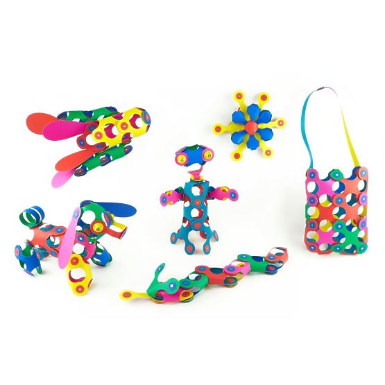 Clixo flexibles Magnetset, 42 Stück – Regenbogen