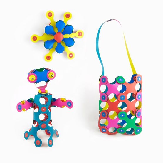 Clixo flexibles Magnetset, 42 Stück – Regenbogen