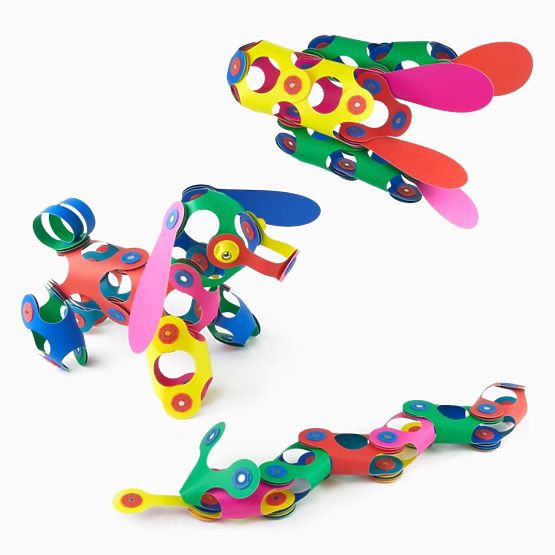 Clixo flexibles Magnetset, 42 Stück – Regenbogen