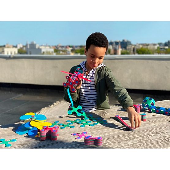 Clixo flexibles Magnetset, 42 Stück – Regenbogen