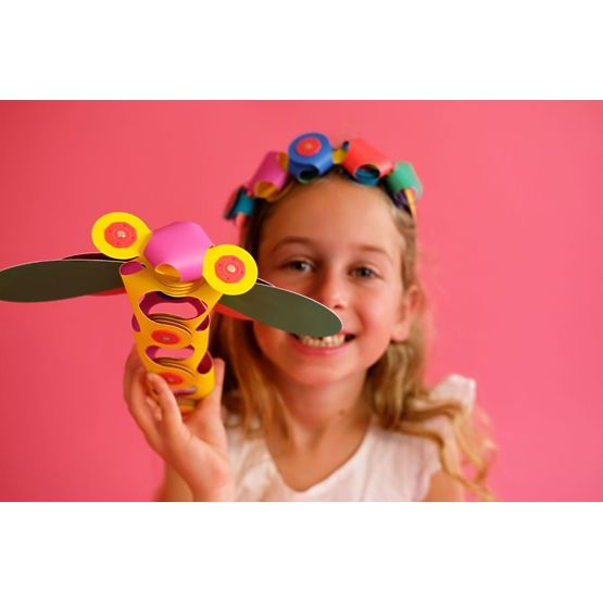Clixo Magnetische Bausteine Crew Pack, Rosa-Gelb