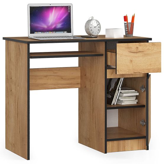 Computertisch 90 cm Piksel rechts - PK Eiche Craft
