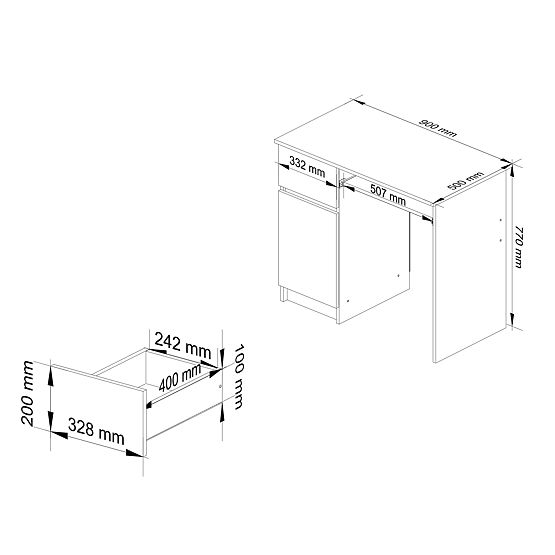 COMPUTERTISCH 90 cm PIXEL LINKS PK SONOMA