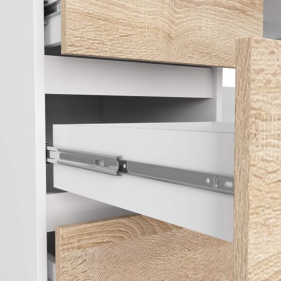 COMPUTERTISCH A-11 135 cm 6 SCHUBLADEN WEISS / SONOMA