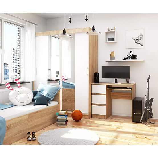 COMPUTERTISCH A-6 90 cm LINKS PK SONOMA / WEISS