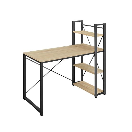 Computertisch mit Regal und verstellbaren Füßen in Sonoma-Eiche
