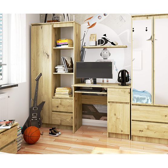 COMPUTERTISCH PIKSEL EICHE ARTISAN - RECHTS