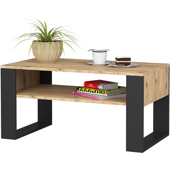 COUCHTISCH DOMI EICHE ARTISAN / SCHWARZ