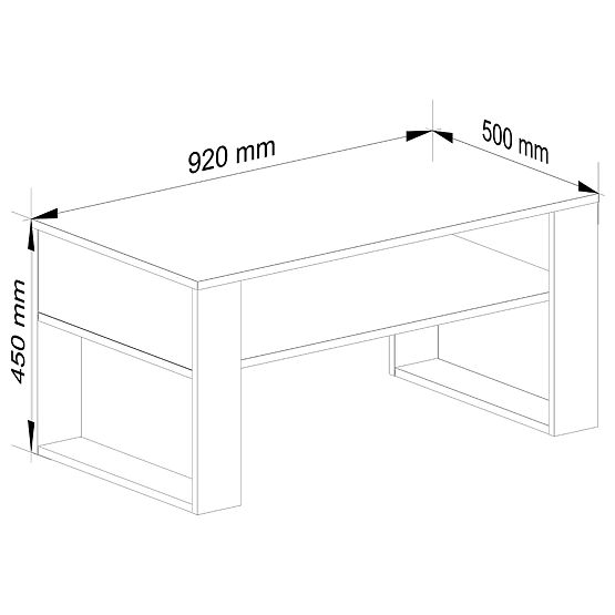 COUCHTISCH DOMI EICHE CRAFT / SCHWARZ