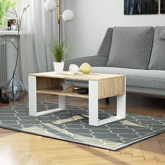 COUCHTISCH DOMI EICHE SONOMA / WEISS