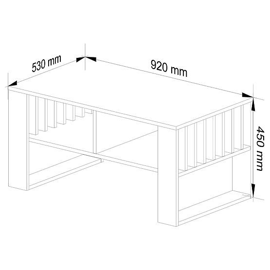 COUCHTISCH ROCKFORD EICHE ARTISAN / SCHWARZ