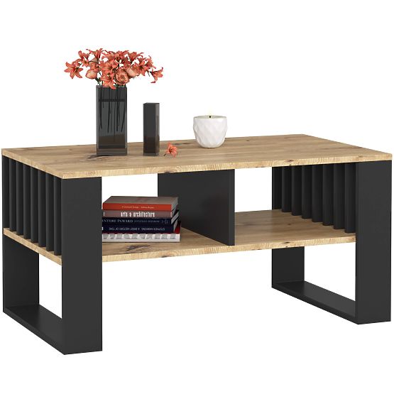 COUCHTISCH ROCKFORD EICHE ARTISAN / SCHWARZ