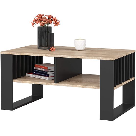 COUCHTISCH ROCKFORD EICHE SONOMA / SCHWARZ
