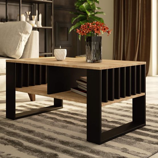 COUCHTISCH ROCKFORD EICHE SONOMA / SCHWARZ