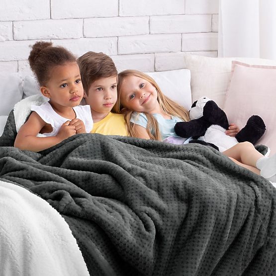 Decke SHLEEPY Farbe Graphit Jacquard geprägt klassischer Stil 170x210