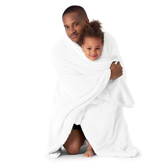 Decke SHLEEPY weiß mit Jacquard-Relief klassischer Stil 220x240