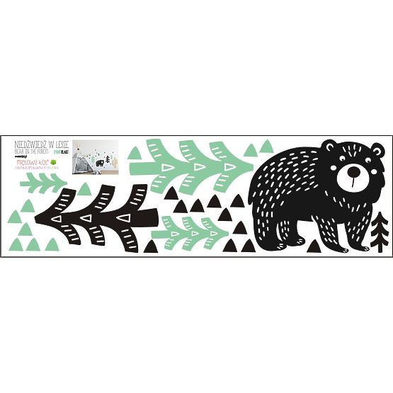 Dekoration  Wand Bär in wald minze-schwarz