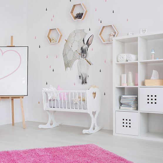 Wanddekoration DEKORNIK - Harrys Kaninchen im Regen