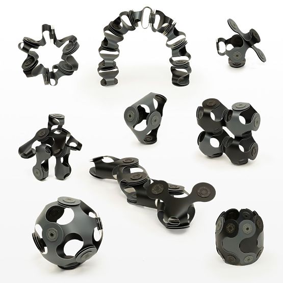 Designer Pack Magnetisches Bauset Clixo, Schwarz