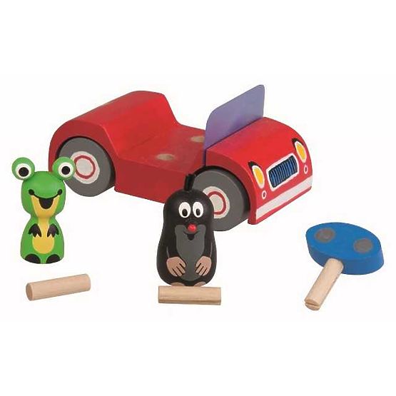 Detoa Holzauto rot - Der kleine Maulwurf auf Ausflug
