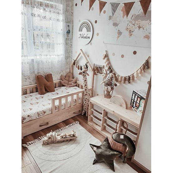 Kinderbett Hausbett SCANDI - natur