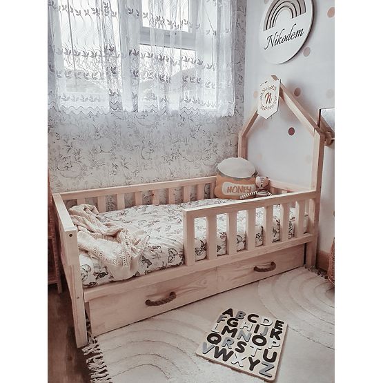 Kinderbett Hausbett SCANDI - natur