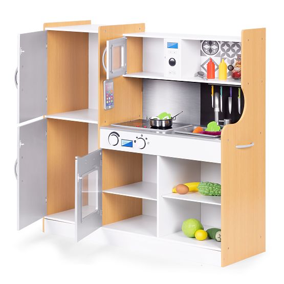 Kinderküche mit Sound und LED-Tafel Kreidetafel Metallzubehör MDF +3 Jahre ECOTOYS