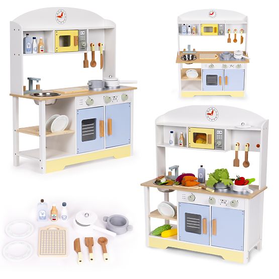 Kinderküche Ofen Waschmaschine Mikrowelle 12 Zubehör ECOTOYS