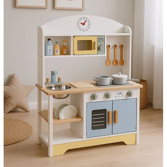 Kinderküche Ofen Waschmaschine Mikrowelle 12 Zubehör ECOTOYS