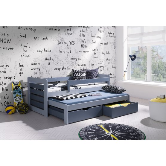 Kinder Bett mit Bett a Geländer Practitioner - grey