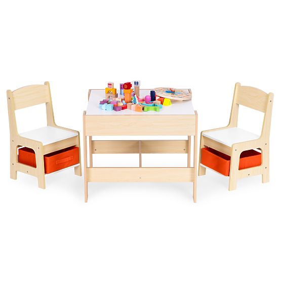 Kinder-Möbelset Tisch + 2 Stühle mit Tafel ECOTOYS