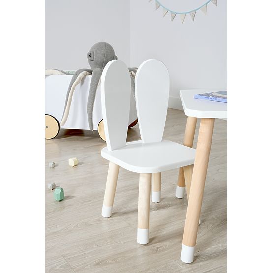 Kindertisch mit Stühlen - Öhrchen - weiß