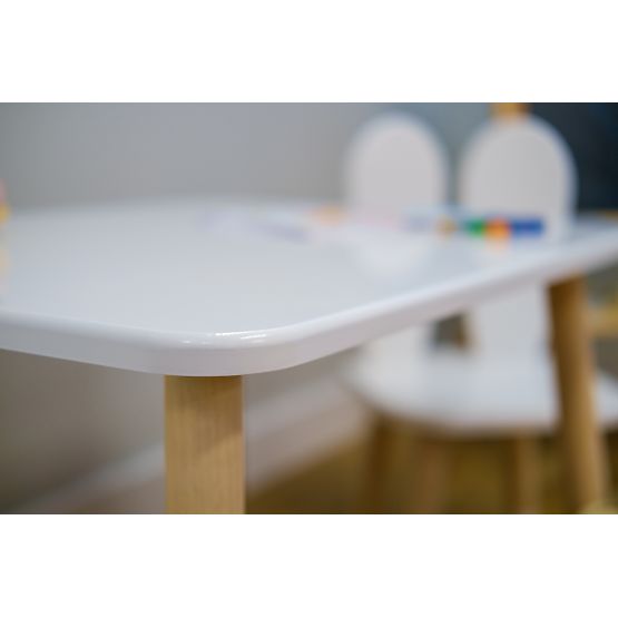 Kindertisch mit Stühlen - Öhrchen - weiß