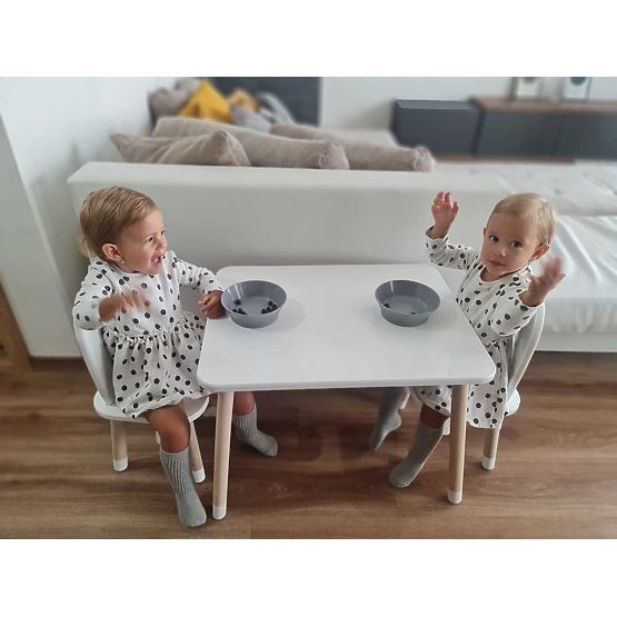 Kindertisch mit Stühlen - Öhrchen - weiß