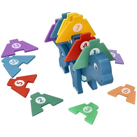 Dinosaurier mit Zahlenpuzzles