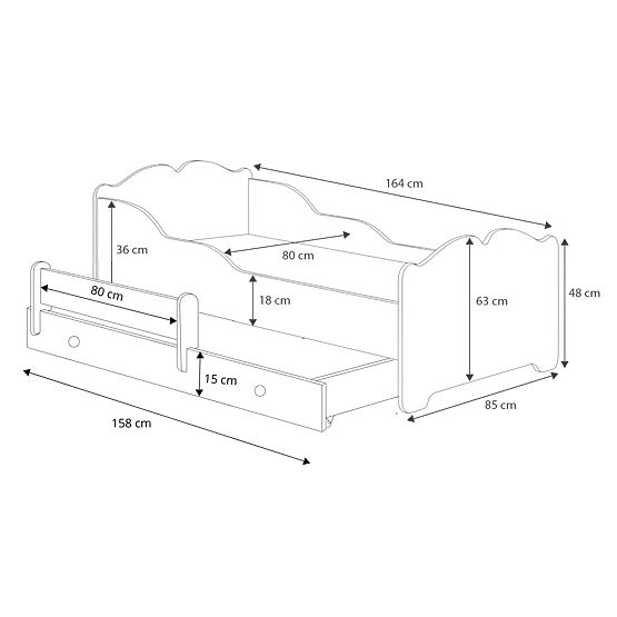 Doppelbett ANNA 160x80 Prinzessin