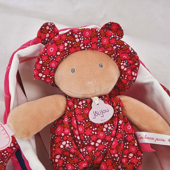 Doudou Jolijou Puppe in rosa Tragetasche 20 cm