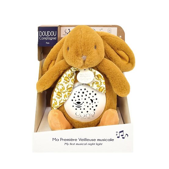 Doudou Spieluhr mit Projektion Häschen braun