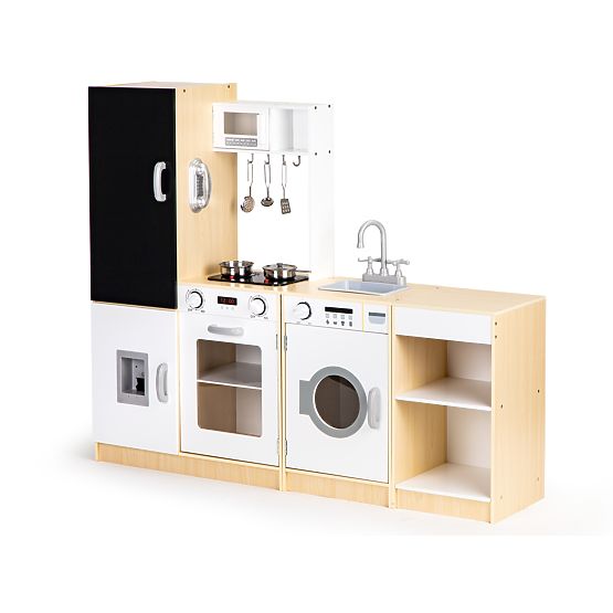 Holzküche für Kinder, separate XXL-Segmente, Tafel + LED ECOTOYS