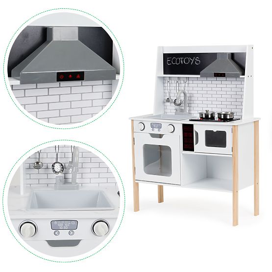 Holzküche für Kinder + Geräusche und Lichter ECOTOYS
